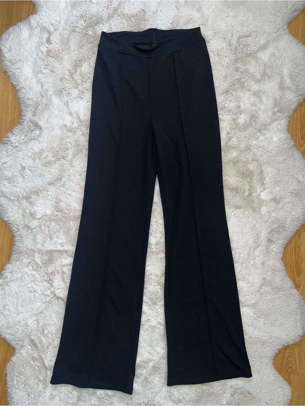 Women's Black Wide-Leg Ponte Pants - Classic Comfort